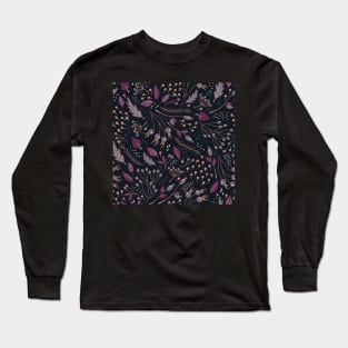 Retro pattern with autumn plants Long Sleeve T-Shirt